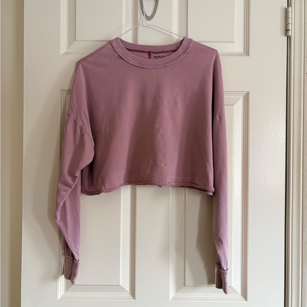 BDG Long Sleeve Cropped Top | dusty pink | Sz S
